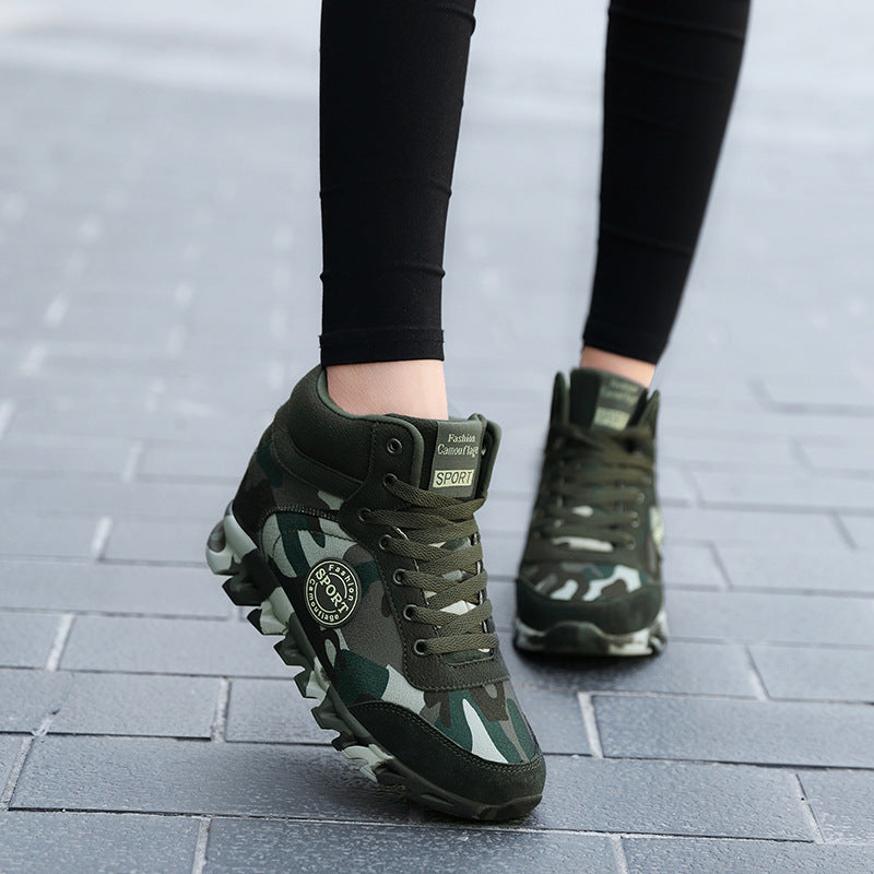 Camouflage Platform Sneakers - Casual Athletic Shoes