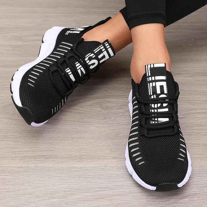 Women's Breathable Mesh Sneakers - Lightweight Walking Shoes